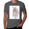 Dressage Horse Portrait From The Side Tshirt Casual Minimalist Short Sleeve Top Tshirt
