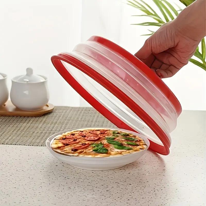Microwave Splatter Cover Collapsible Food Plate Cover Drainer Basket Microwave Heating Splash-proof Cover Kitchen Cooking Lid