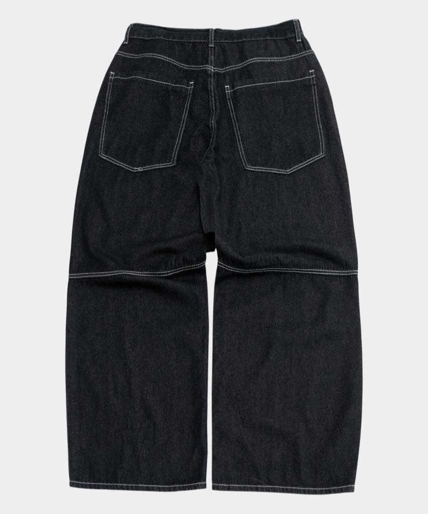 SOMEPLACE MAN Rivet Double Pocket Stitch Detail Oversized Wide Denim Pants _2 Colors