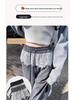 145 Petite Polka Dot High Waist Slimming Wide Leg Lace Trim Drawstring Pants for Women - Spring/Autumn Casual