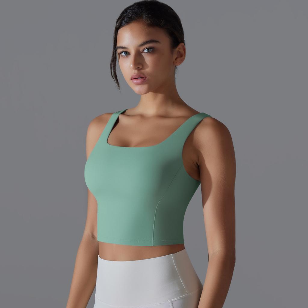 One Cup Tight Height Elastic Solid Color Sports Underwear Vest Running Fitness Yoga Wear Bra