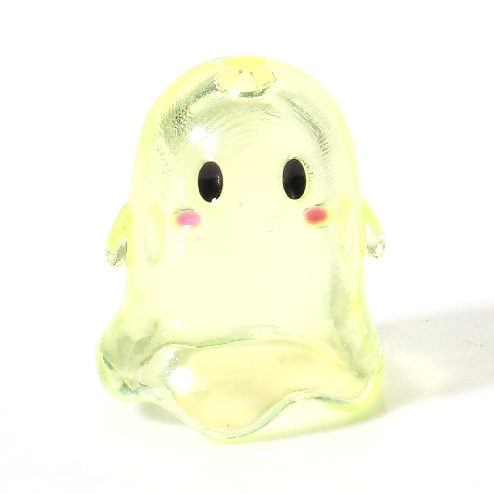 

5 PCs Acrylic Halloween Ghost Beads For DIY Charm Jewelry Making MulticolorTransparent Beads 17mm x 15mm, Hole: Approx 1.8mm