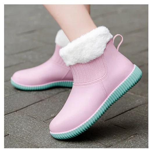 2024 New Thick Bottom Adult Women Rain Boots Outer Wear Water Shoe Waterproof Rain Rubber Shoes Galoshes Female Rainboot Female