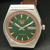 VINTAGE SEIKO 5 AUTOMATIC 6309A JAPAN MENS GREEN COLOR DIAL WATCH A708334-1
