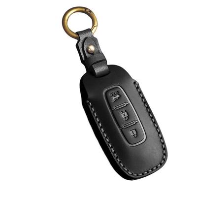 ZANEKO Neues X-Trail Schlüsseletui Kompatibel Nissan Aria Schlüsselhülle Sakura Smart Key Etui Echtes Leder, Schwarz