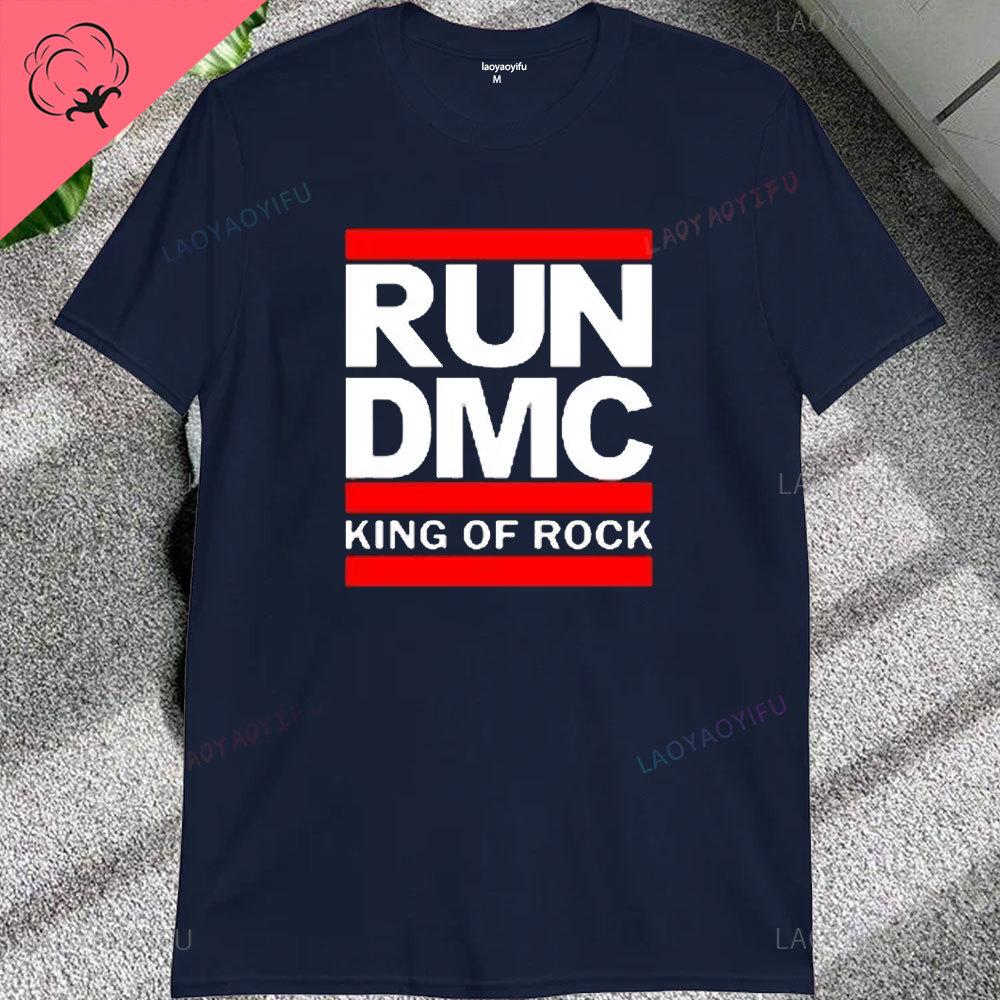 Vintage Run Dmc Hip Hop Rock Muisc Printed Graphic Male Tshirts Short Sleeve Streetwear Loose Women Tshirt Casual Fashion Tees