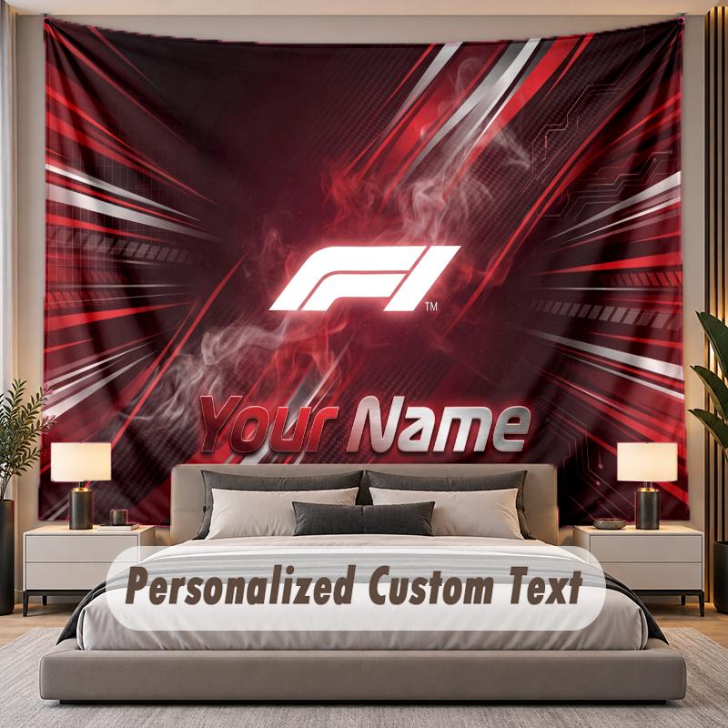 Custom Name Text Tapestry F1 Personalized Polyester Wall Tapestry For Bedroom And Room