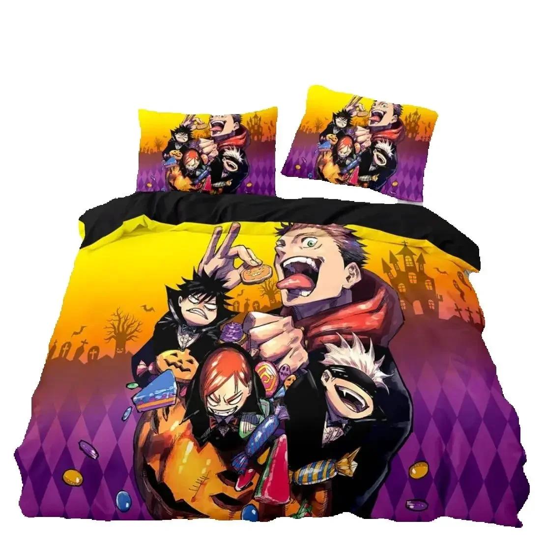 

Comforter Japan Famous Anime Sjujutsu Kaisen Bedding Setsatoru Gojo And S Single/Double/Queen/King Comforter (quilt)-EU Single(135*200cm)3pcs