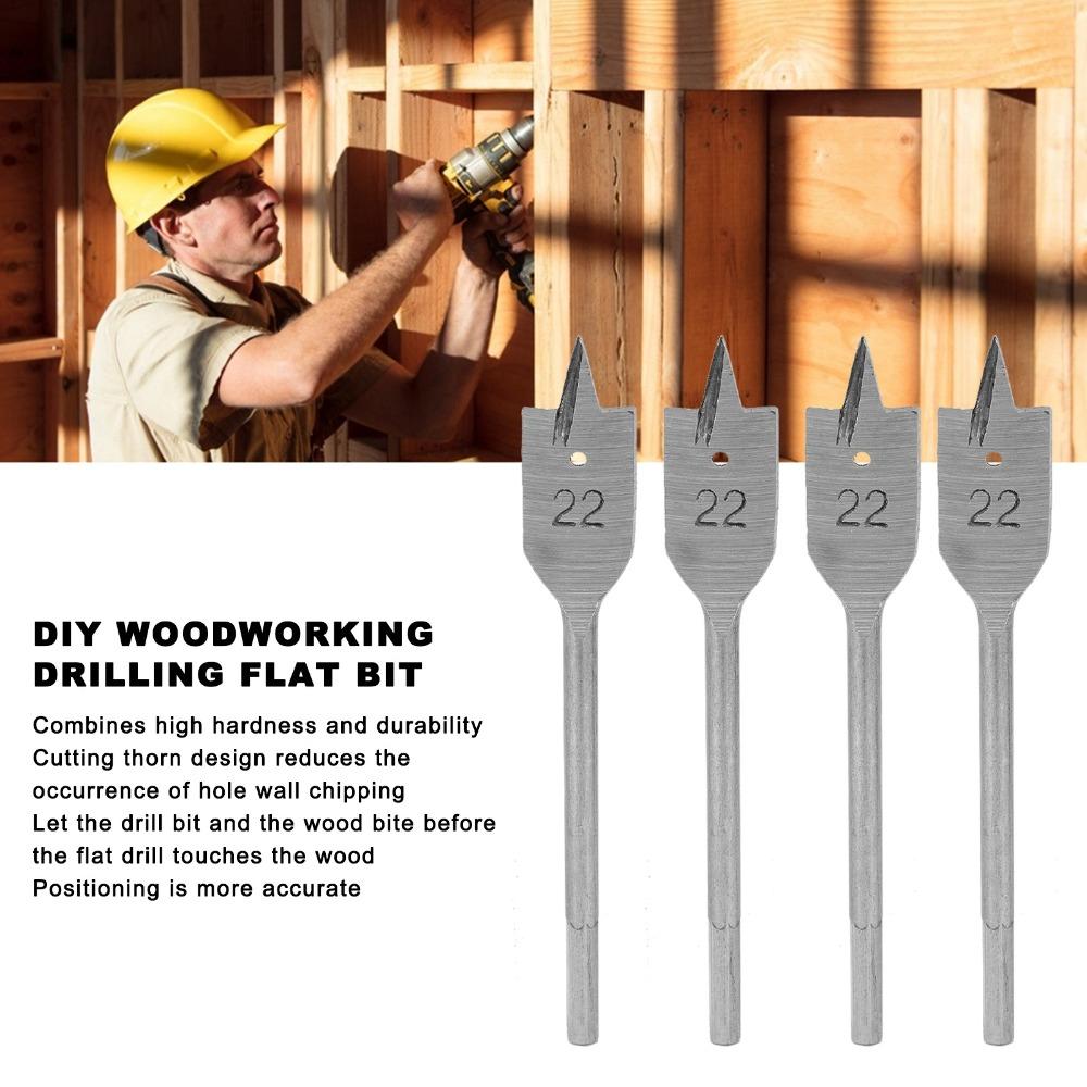 4pcs High Carbon Steel Spade Drill Bit Set Cutting Thorn Wood Drill Bit Set  Drilling