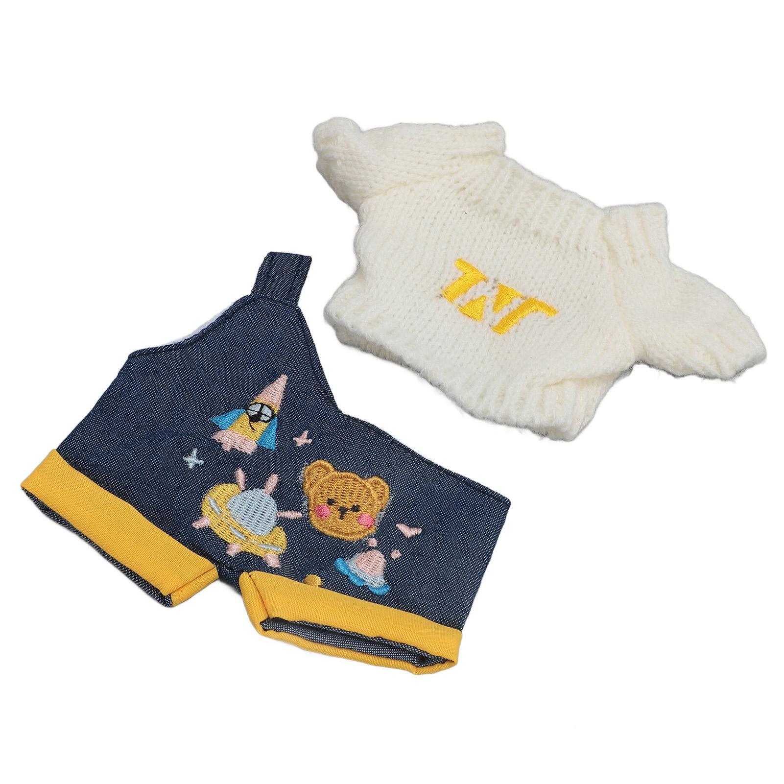 

Плюшевая кукольная одежда 20 см Медведь Комбинезон свитер Kpop Одежда Аксессуары Хлопковая ткань Серый белый