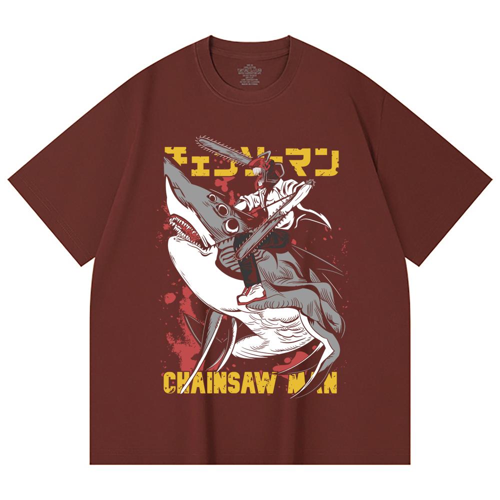 230 Gsm 100% Cotton Chainsaw Man V43 Denji Print Unisex Heavy Cotton T Shirt