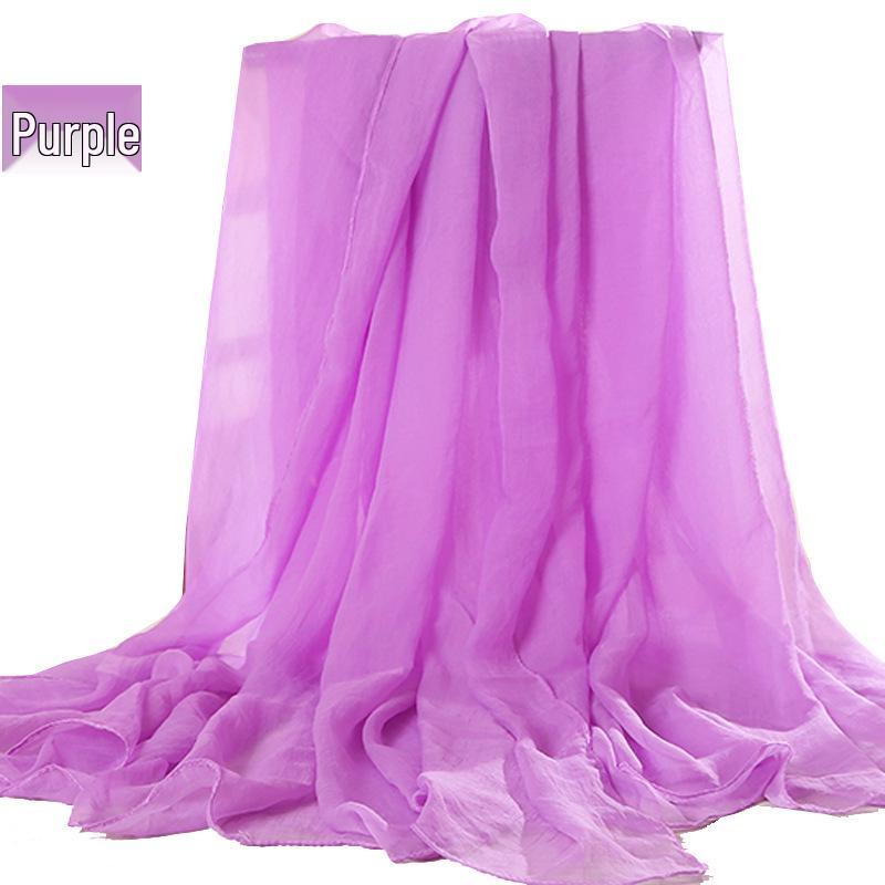 Versatile Summer Red Silk Scarf: Multifunctional Imitation Silk Shawl, Sunscreen Beach Towel, Dancing Gauze Scarf for Women