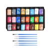 Acrylic Paint Set With6 Brushes,24 Colors (25ml) Craft Paints for Artists Kids Canvas Ceramic Wood Rock Painting Art Supplies
