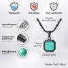 Natural Stone Square Pendant Necklace for Men Boys,Stainless Steel Turquoise Pendant,Jewelry Gift for Husband Dad Son BBF