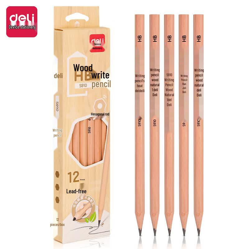 Deli S910 HB Wood Pencils, 12-Pack
