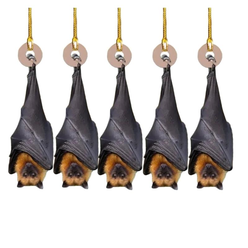 Bat Christmas Ornament, Hanging Bat Ornament for Tree, Realistic Strength-Down Bat Decor, Haunting Christmas Tree Hanging Ornament, Horror Bats