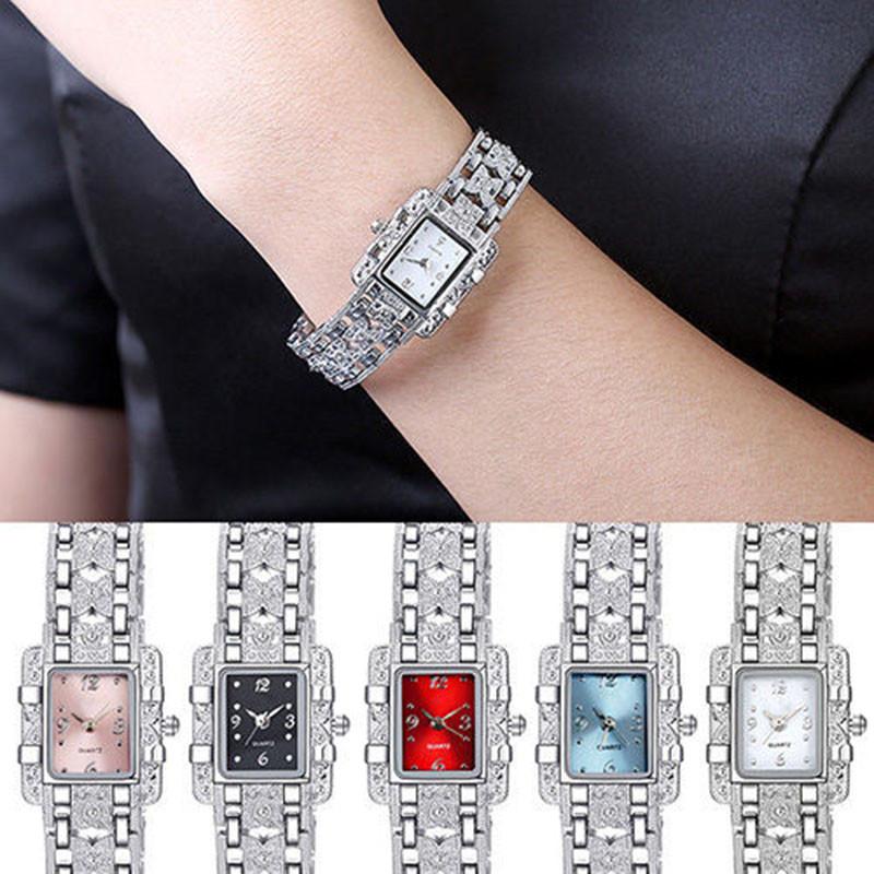 Elegant Roman Style Women's Watch With Sparkling Accents And Alloy Band