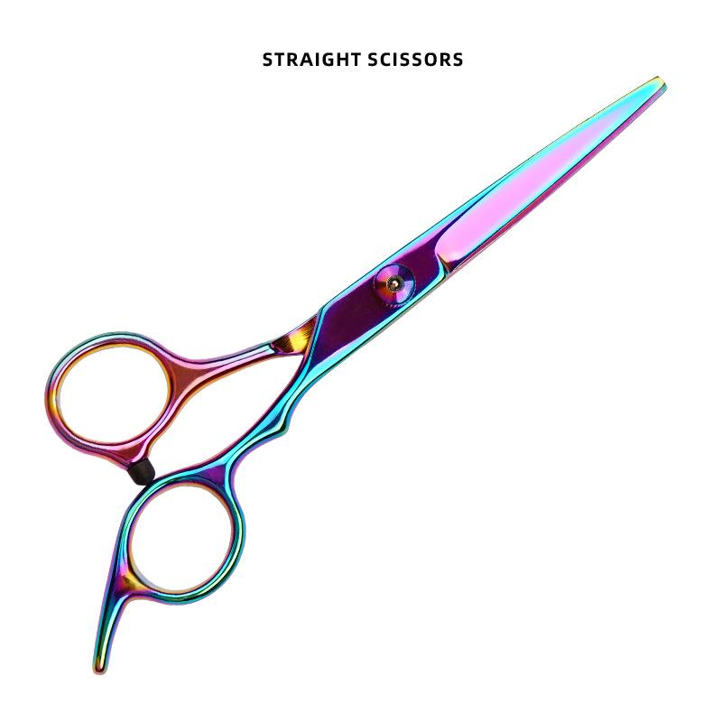 Colorful 6-Inch Stainless Steel Hairdressing Scissors Set: Straight and Thinning Shears