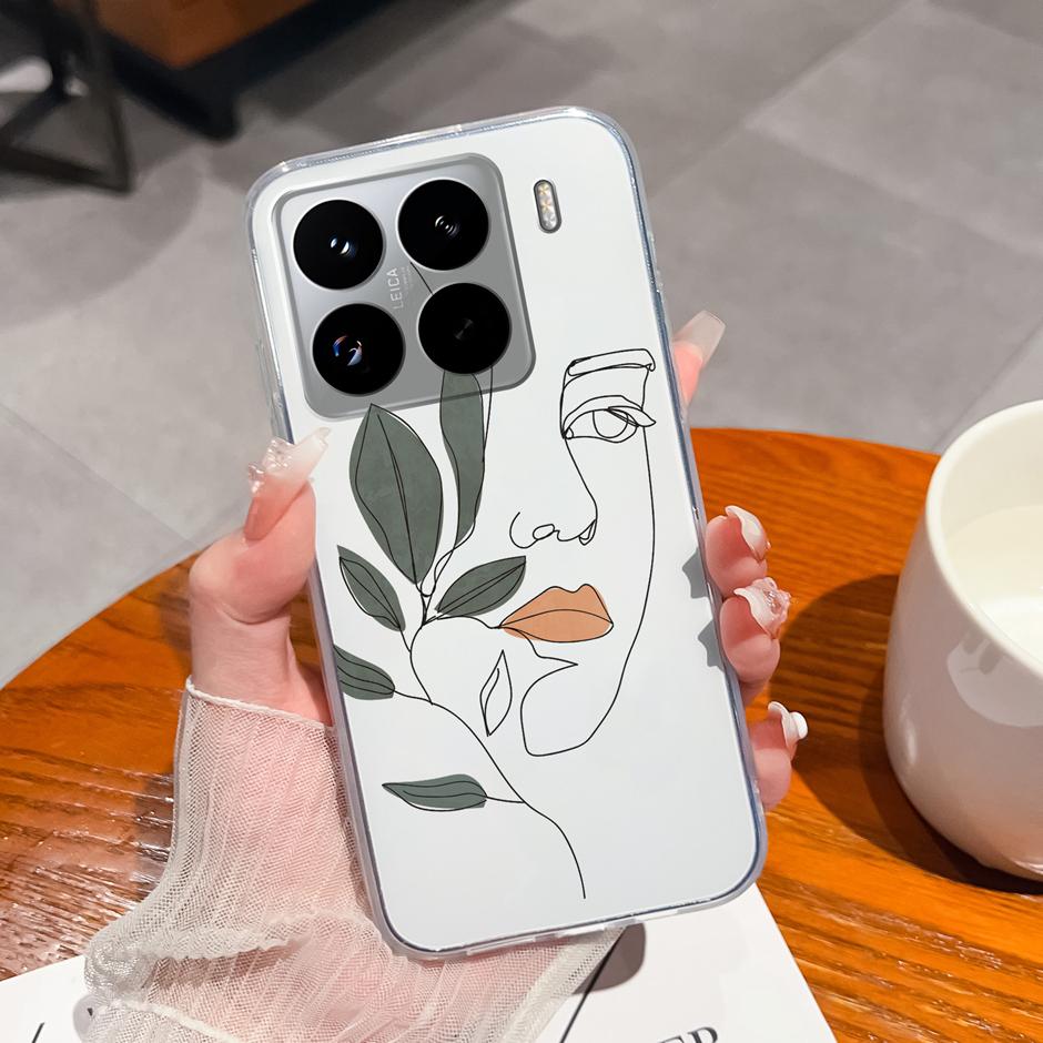 Cute Flower Case For Xiaomi 15 Pro Ultra Clear Soft Silicone Protective Bumper Cover For Xiaomi15Pro 15Ultra Anti Scratch Fundas