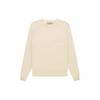 Fear of God Essentials Fleece Crewneck Sweatshirt With Velvet Logo Men Tops Eggshell-White FOG-FW22-099