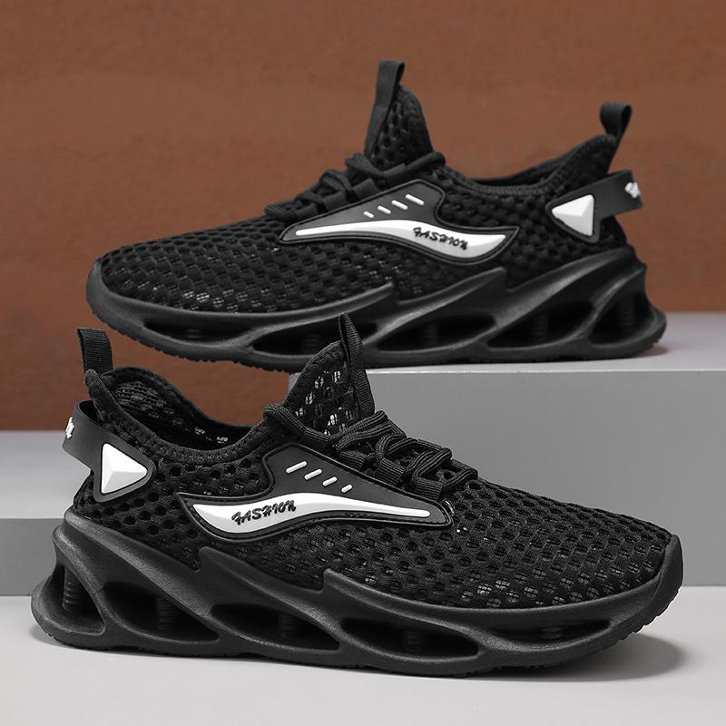 

Men s Summer Breathable Aqua Shoes Mesh Running Shoes Lightweight Soft Bottom Water Sport Casual Trendy Footwear Lace-Up 39 чёрный