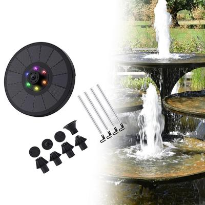 Pompe à eau solaire 3W Lumières LED 7 couleurs Décoration de jardin autonome Buses de fontaine pour