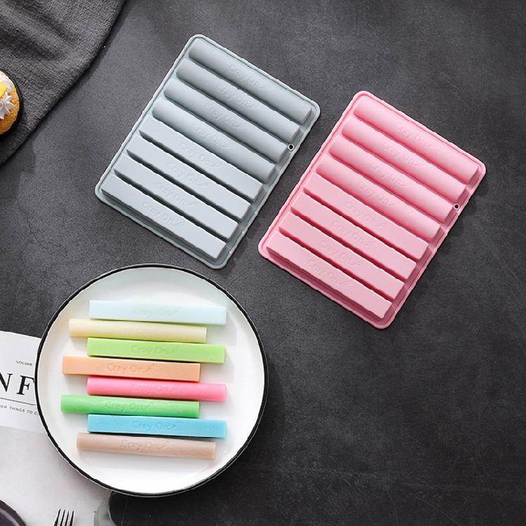 8 Cavities Silicone Chocolate Moulds Crayon Molds Semi-Cylindrical Strip Shaped