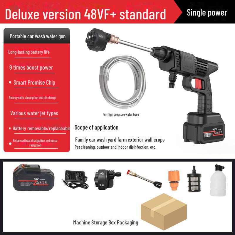 Cordless Lithium Battery High-Pressure Car Washing Water Gun with Charging Capability.