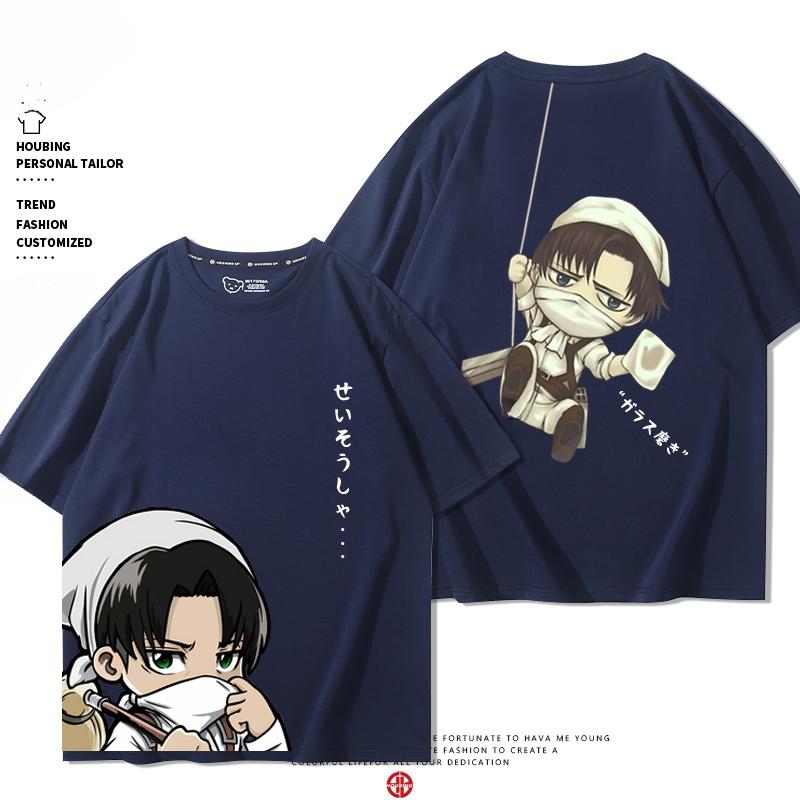 Summer 100% Cotton T-shirt Attack Giant Wings of Freedom Clothing Sergeant Alan Mikasa Around Short-sleeved Men