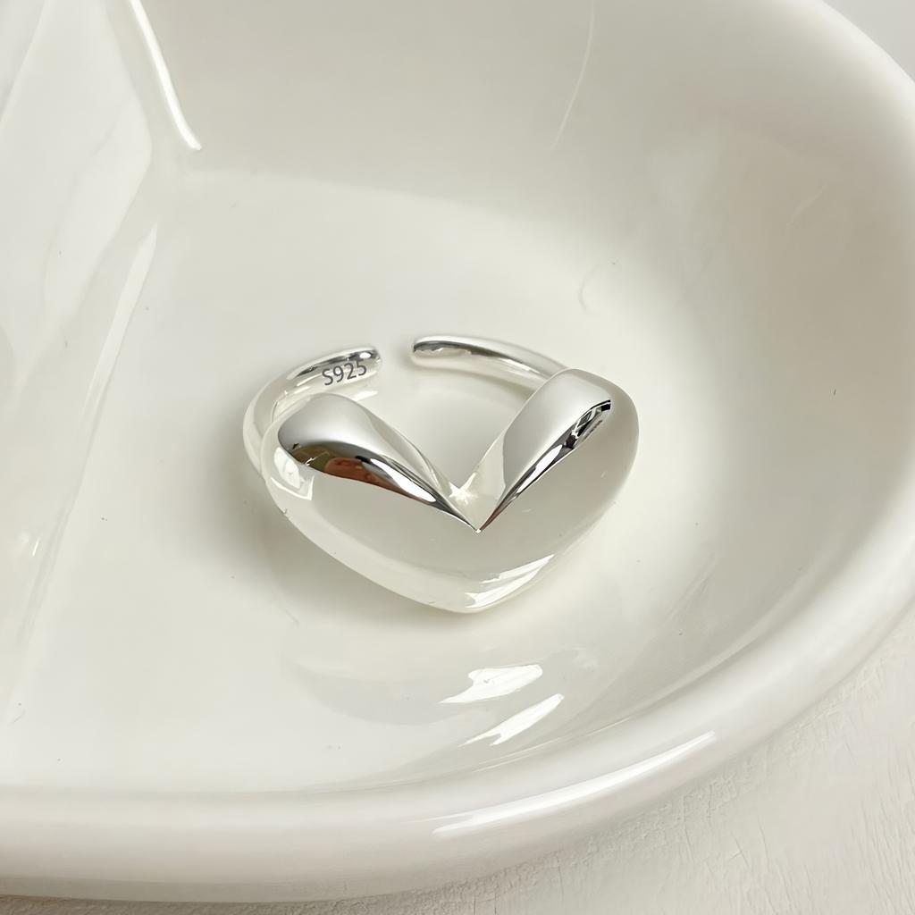 PANJBJ 925 Silver Frosting Geometry Ring for Women Wide Texture Versatile Handmade Ins Jewelry Gift