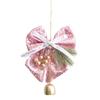 Festive Pearl Glitter Bow Bell Pendant for Christmas Tree and Car Hanging Ornament Available In Red Pink Silver Gold
