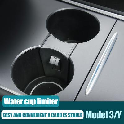 Ranura de inserción para portavasos de coche, clip limitador antideslizante, accesorios interiores para coche para Tesla Model 3 Model