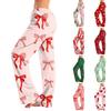 Women's Christmas Print Casual Pants with and No Pockets for Holiday Sleepwear