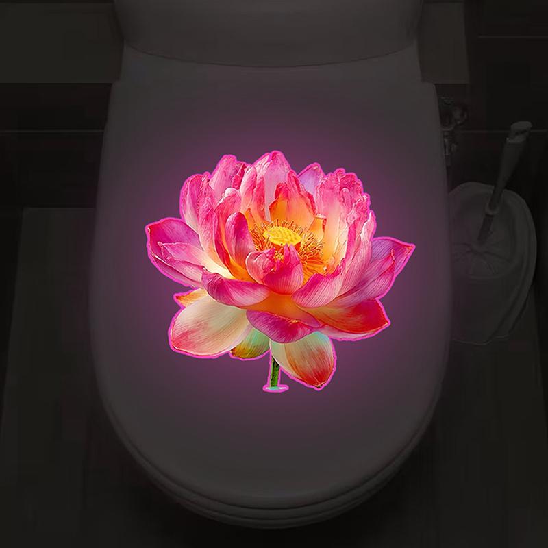 Glow-In-The-Dark Toilet Stickers Self-Adhesive Removable Suitable For Decoration On Toilets, Bathrooms, Windows And Walls