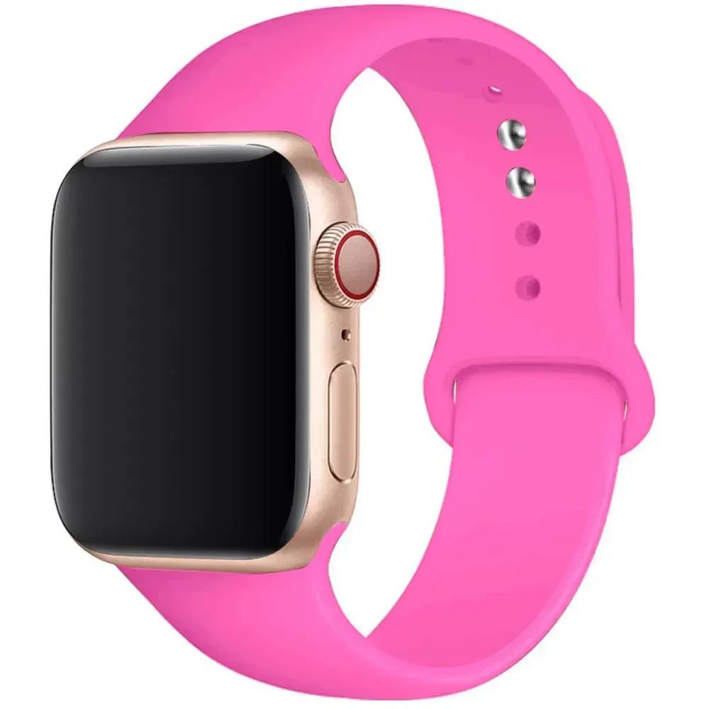 Silicone Band For Apple Watch Strap 44mm 45mm 40mm 41mm 42mm 45 Mm Sport Bracelet Iwatch Series 8 7 6 5 4 3 SE 9 Ultra 2 49mm