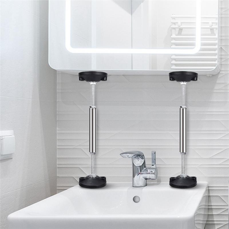 AEE2-2Pcs Telescopic Support Rod Stainless Steel Cabinet Adjustable 30-45Cm Support Pole High Hardness Sink Support