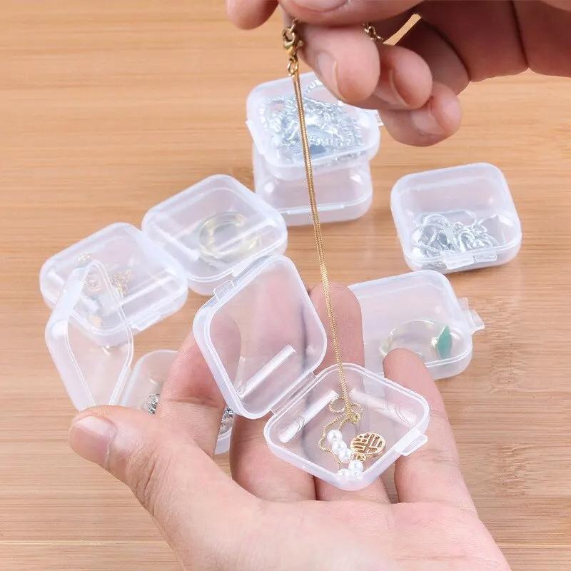 40 Stück/Set Mini Klare Plastik Aufbewahrungsbox Schmuck Aufbewahrungskoffer Transparent Aufbewahrungsorganizer Multifunktional Tragbare Aufbewahrung