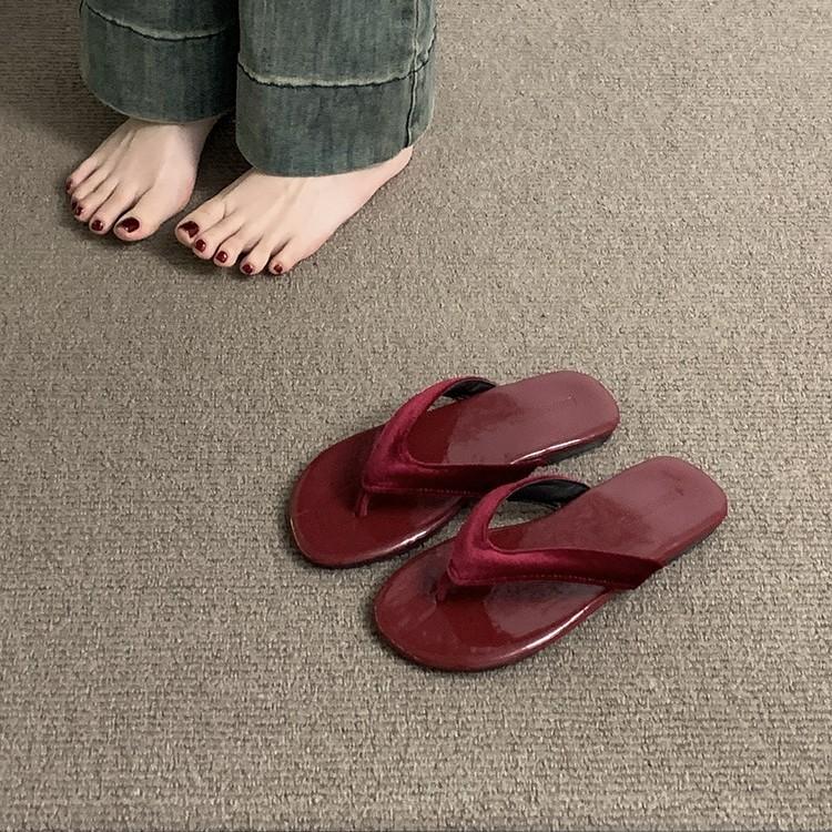 Fashion Ins Flat Flip-flops Women's Summer Wear Leopard Print Cool Slippers Seaside Pinch Women's Shoes Shoes