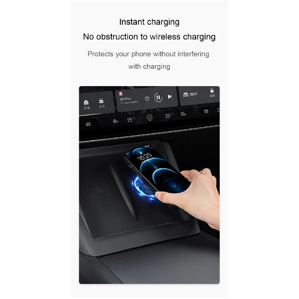 For Tesla Model 3 Highland 2024 Wireless Charging Pad Silicone Mat New Model 3 Center Control Cell Phone Anti-slip Silicone Mat