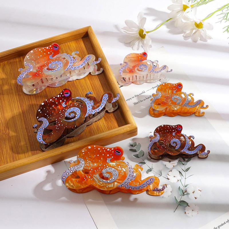 Creative Marine Animal Hair Clip 1Pcs Octopus Shark Grab Clip for Unique Hairstyle DIY and Festivals