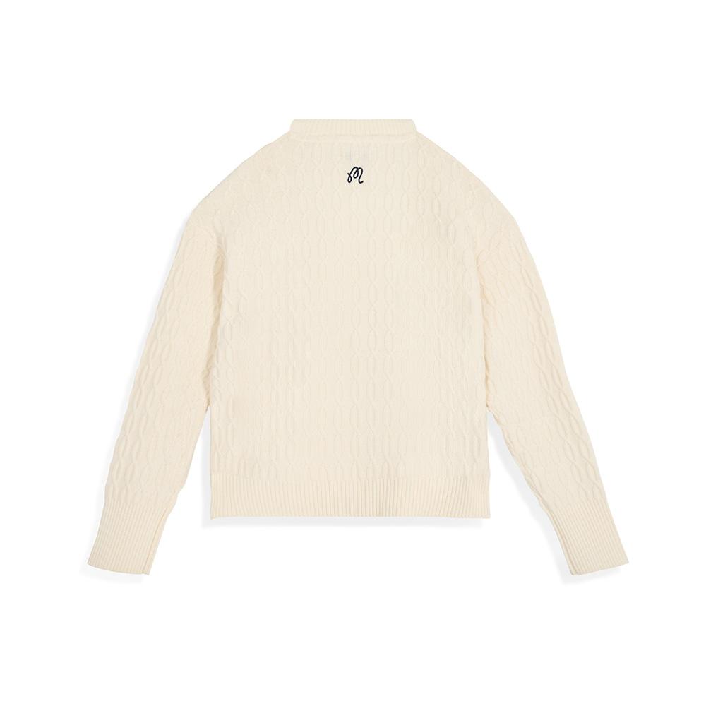 MALBON GOLF [Womens Collection] Gabriel Cable Knit Sweater Ivory (Woman)