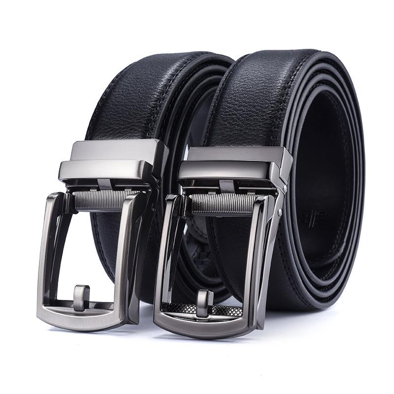 Men'S Automatic Buckle Leather Belt Pure Cowhide Belt Business Leisure
