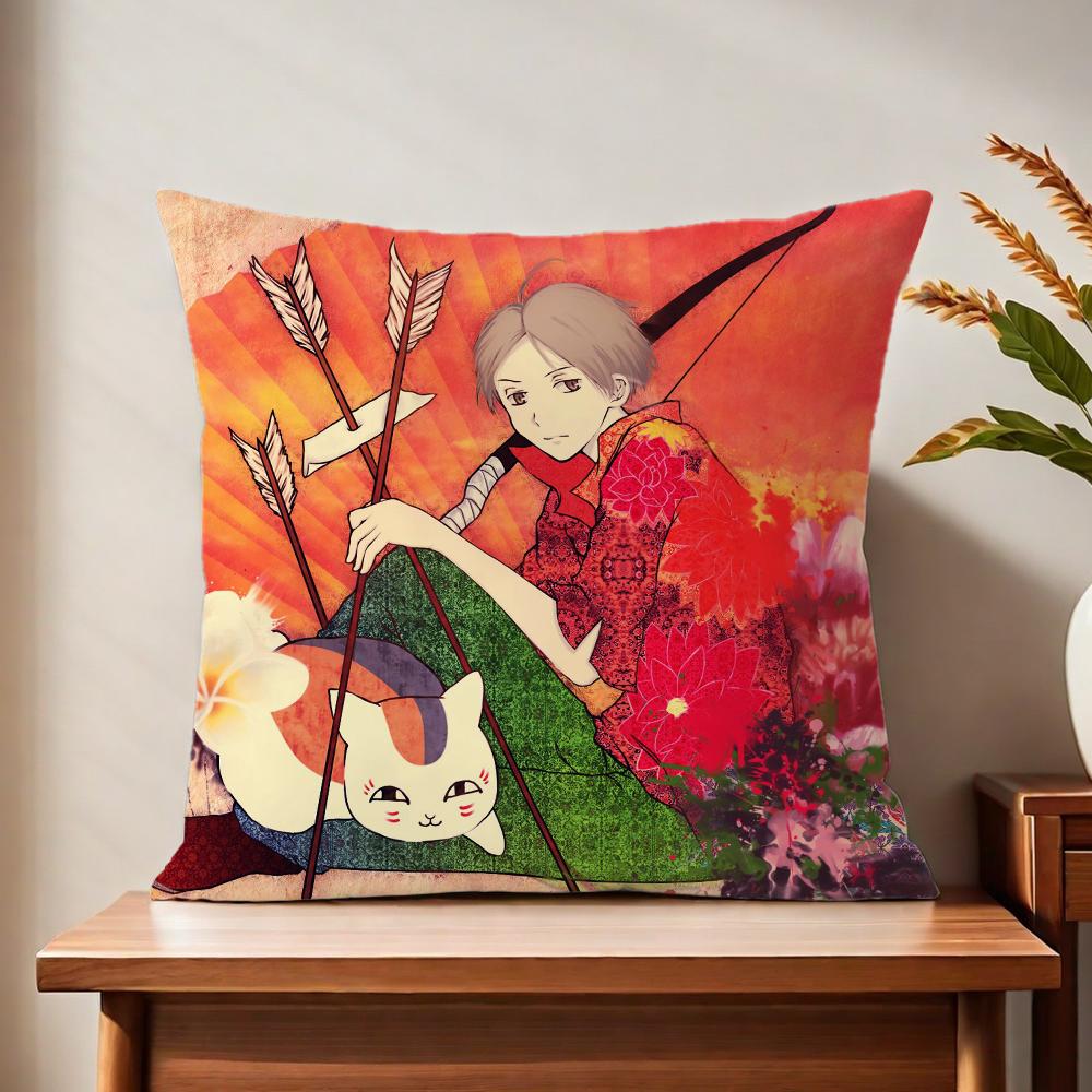 N-natsume Y-yuujinchou Cat cushion cover For Pillow Printing Sofa Decoration Home Car Room Coffee Shop Office Nordic Simplicity