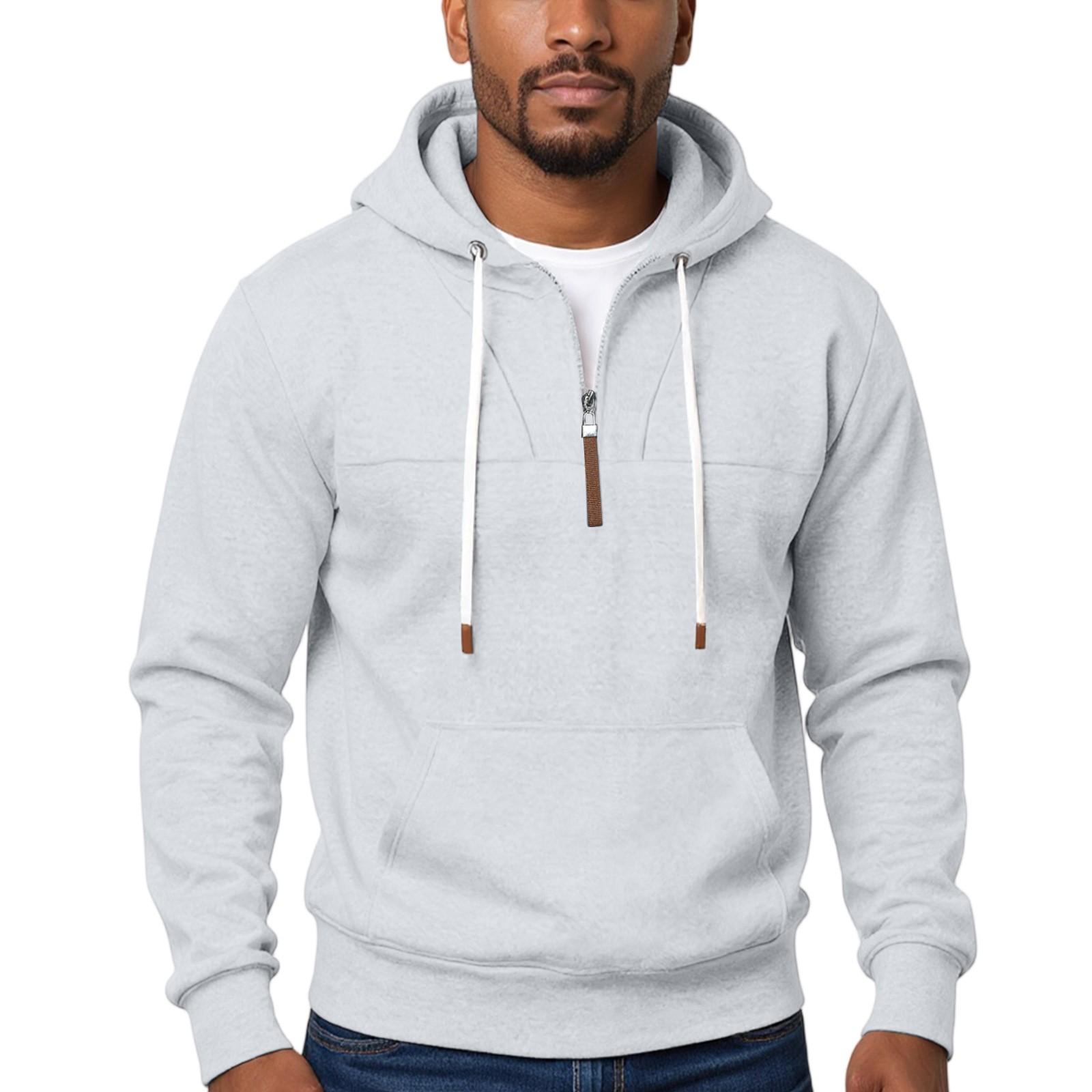 

Мужская худи с длинным рукавом, свободного кроя, теплая, однотонная L