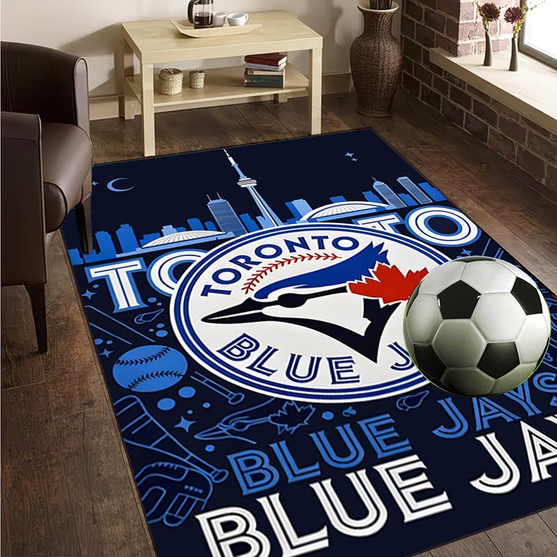 Blue Jays Logo Rug Office Carpet Non-Slip Mat, Chair Rug Floor Covering for Gaming, Bedroom, Living Room , Home Decor Christmas Gift