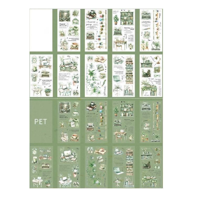 Scrapbooking Decorative Sticker Scene Sticker Water Resistant PET Sticker for Laptop Journal Phone Case Photo Album