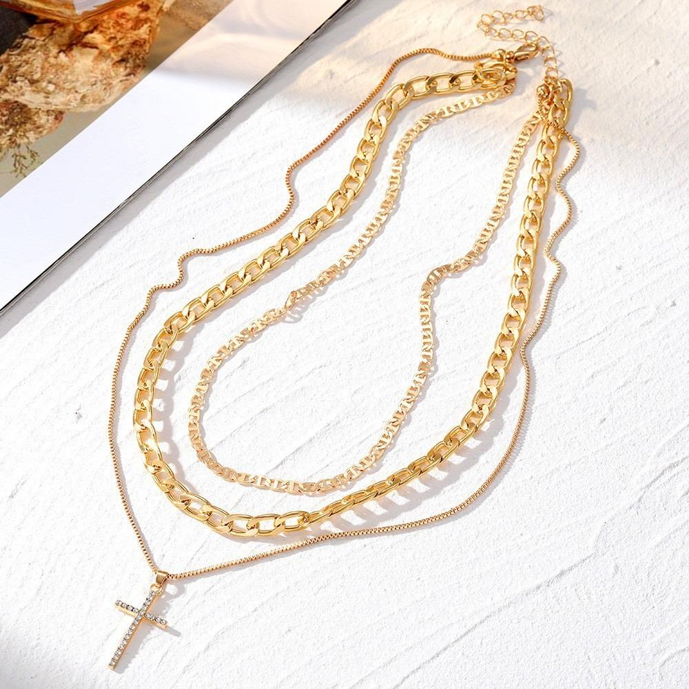 Cross Necklace for Women Stackable Stacked Stacking Layering Layered Necklaces Gold Necklace Cross Pendant Diamond Jewelry Gift