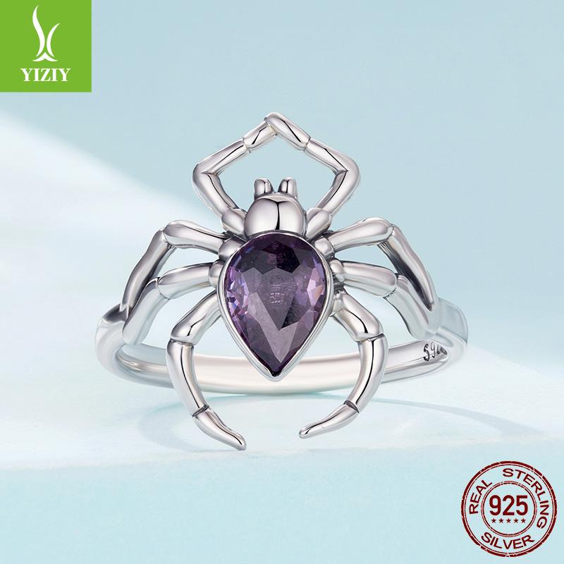 Personalized Dark Wind Spider Ring Men'S And Women'S Niche S925 Sterling Silver Insect Ring Jewelry
