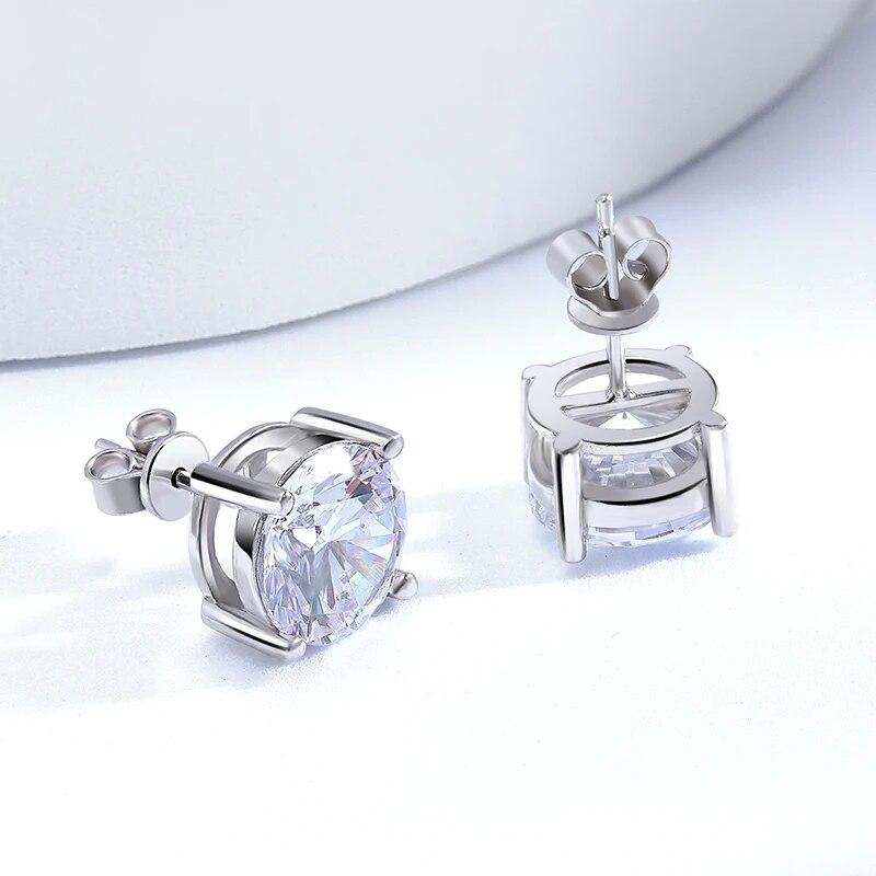 D krāsa 0,5-8CT 3 Krāsu Moissanite Stud Auskari Sieviešu Ballīte Ausu Rotaslietas Sterling Silver 925 Sparkling Diamond Auskari