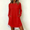 Women's Casual Long Sleeve Round Neck Dress for Everyday Wear